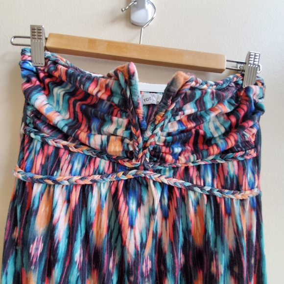 YDE Summer Strapless multi coloured BOHO dress, small size - Picture 2 of 5